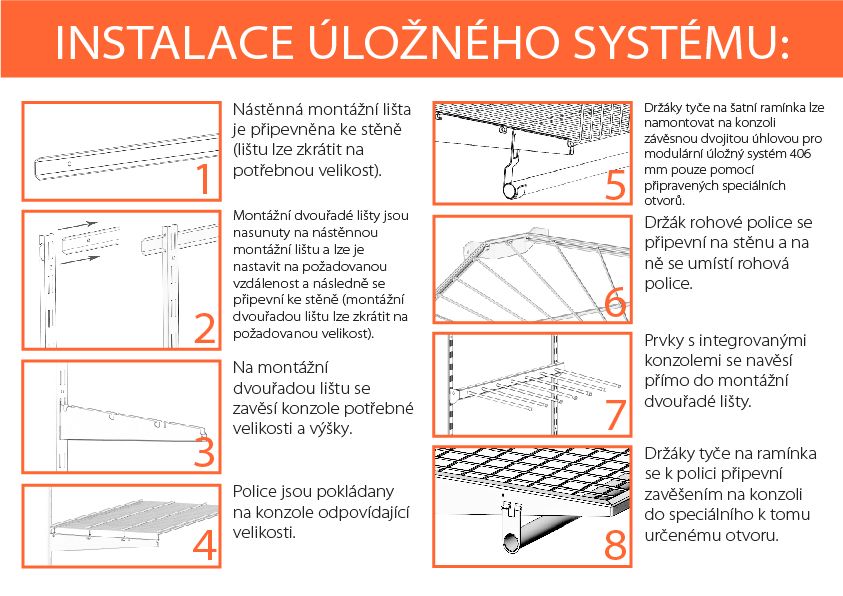 Konzole závěsná dvojitá úhlová pro modulární úložný systém 306 mm černá 1765344055 foto